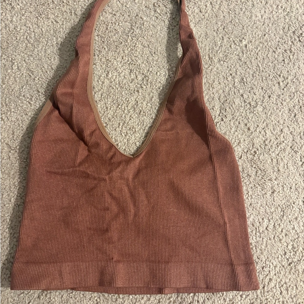 Women's Brown Halter Top